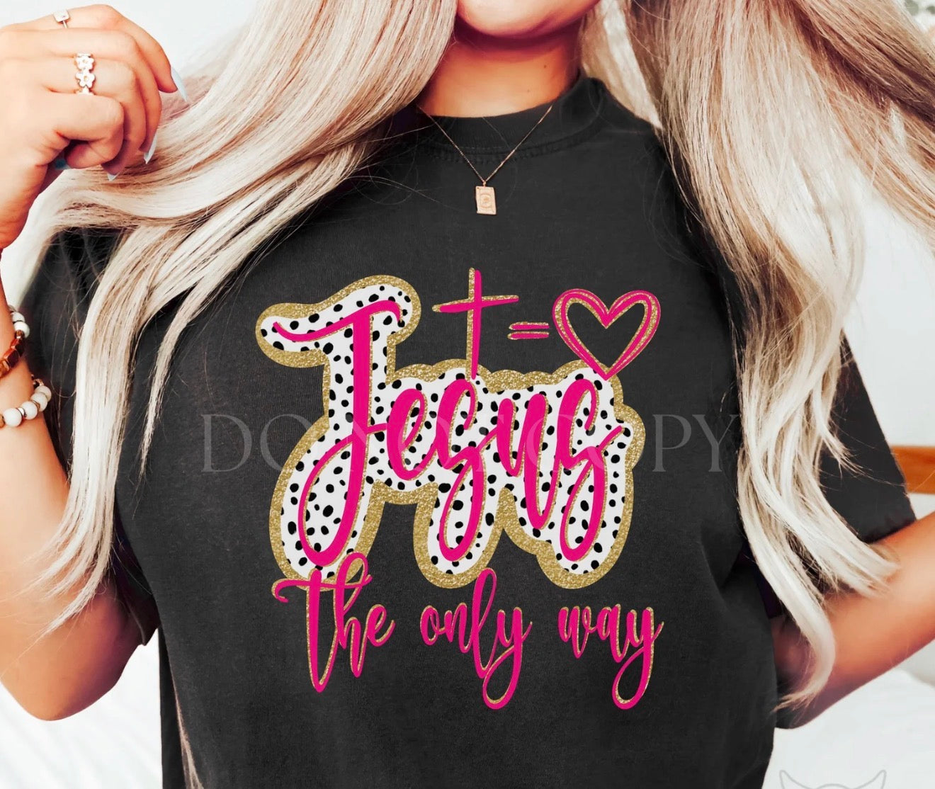 Graphic Black T-Shirt | Jesus The Only Way| Christian & Faith
