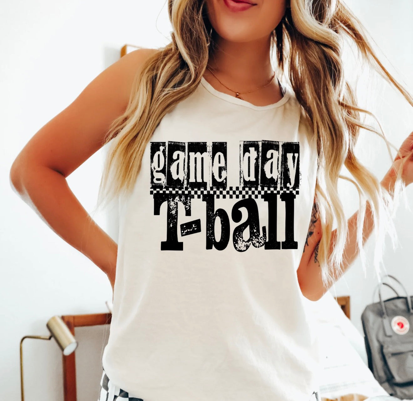 White T-Shirt | Game Day| T-Ball