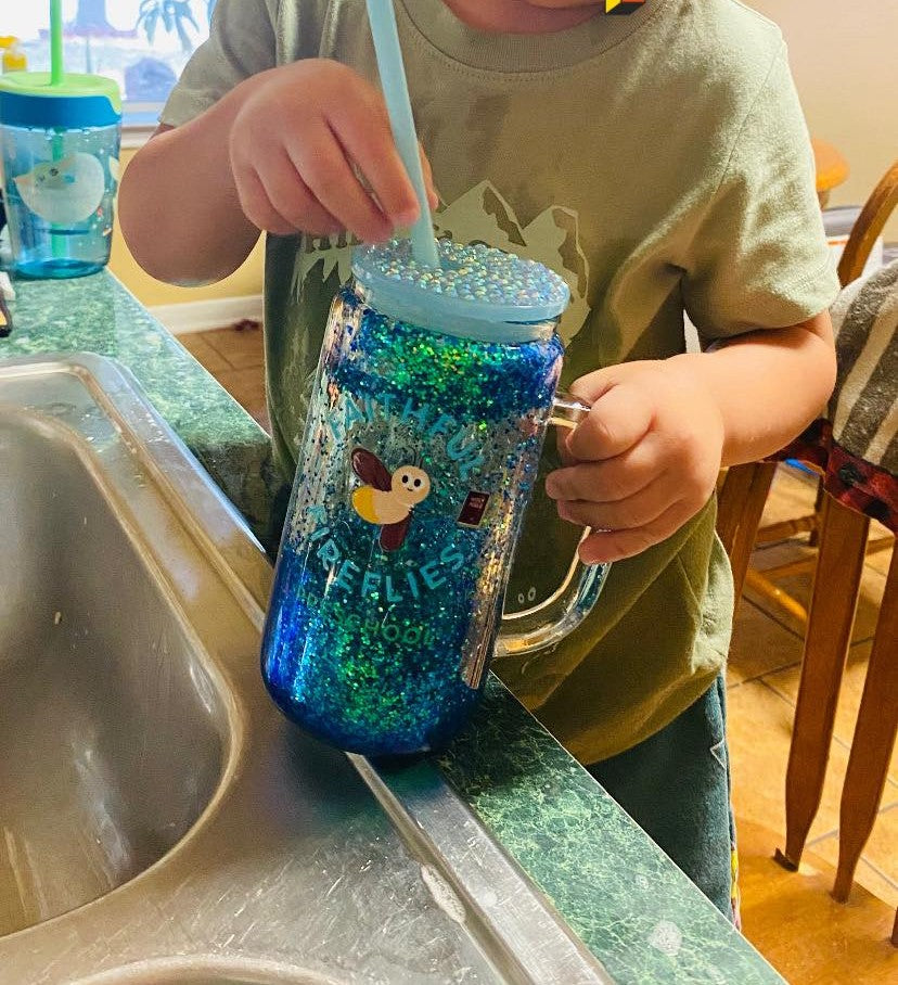 Glass Snow Globe Tumblers! With Lid and Straw & Sass!  So Boujee!