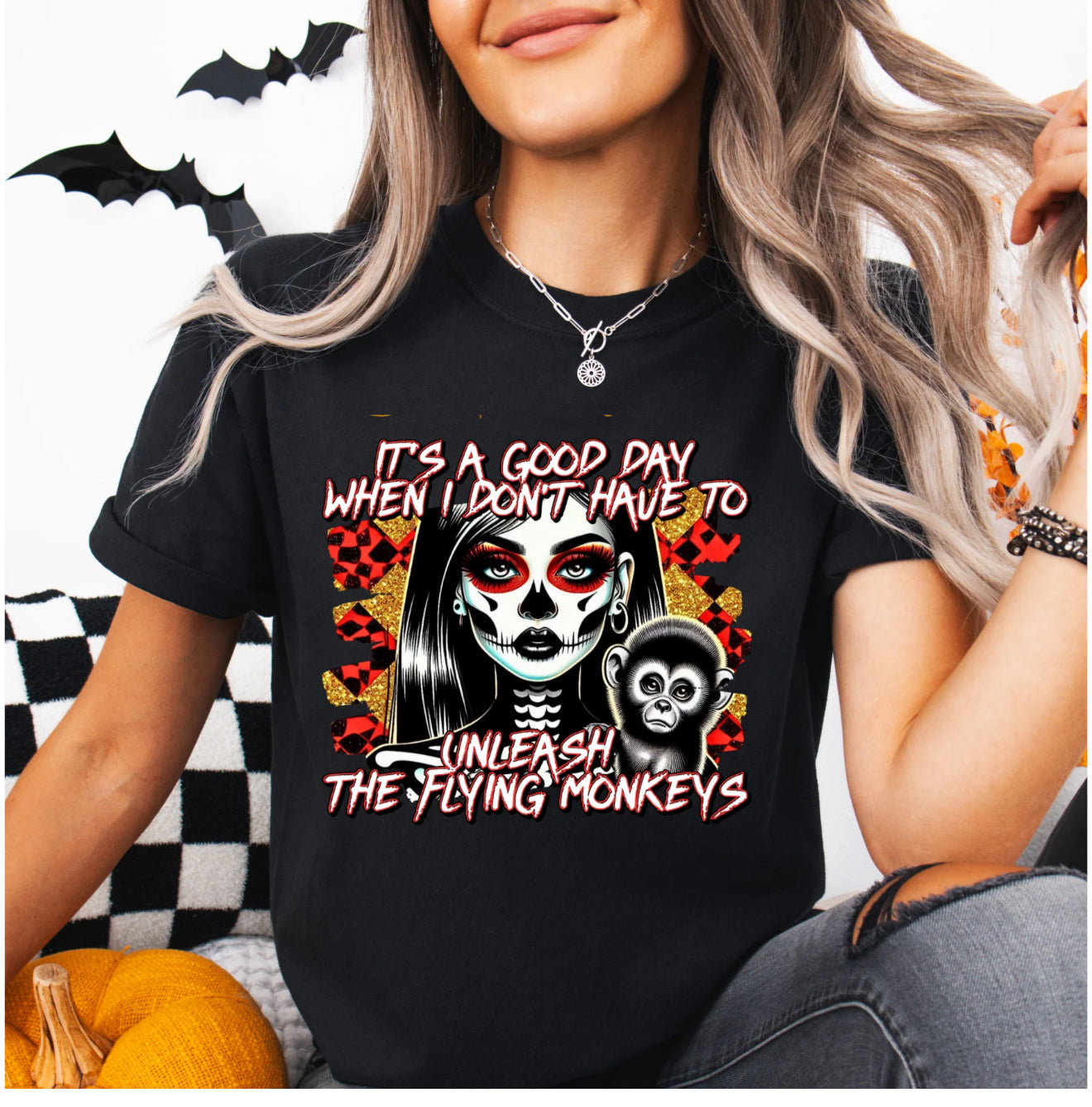 It’s A Good Day, Flying Monkeys T-Shirt, Black