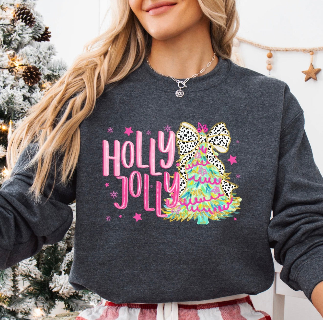 Holly Jolly tree T-Shirt or Long Sleeve Sweater
