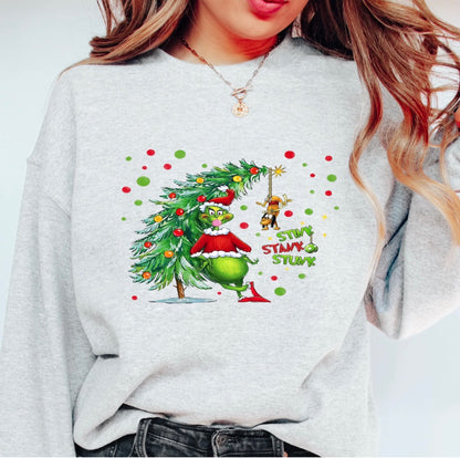 Stink Stank Stunk Christmas shirt or long sleeve sweater! Gray shirt