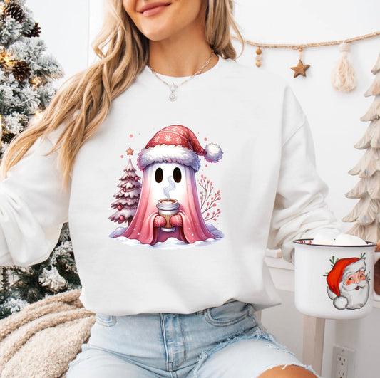 Coffee Christmas Ghost T-Shirt Or Long Sleeve