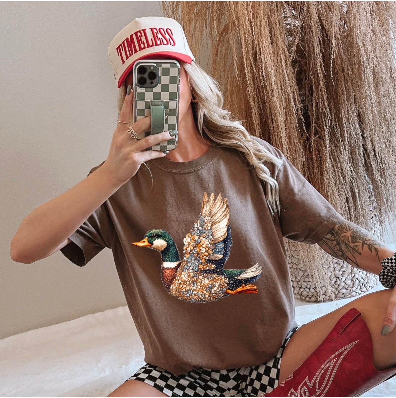 Bejeweled Duck T-Shirt | Matte Design Brown Savana Gildan Heavy Cotton Or Comfort Colors Shirt!