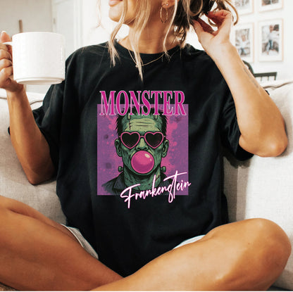 Monster Frankenstein Black T-Shirt, Halloween