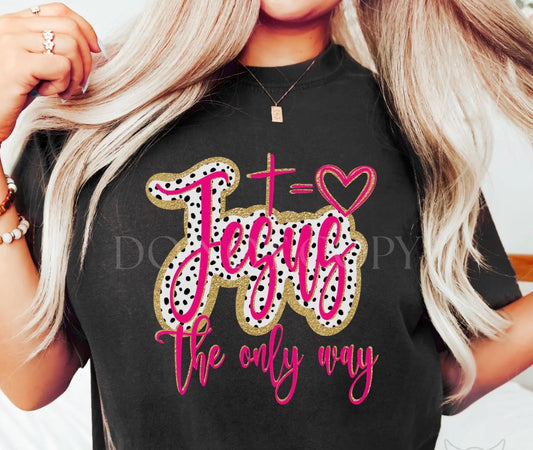 Graphic Black T-Shirt | Jesus The Only Way| Christian & Faith