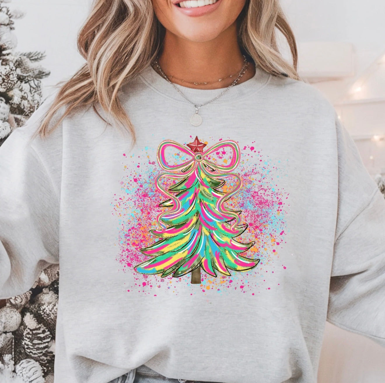 Color Blast Christmas Tree Design T-Shirt or Sweater!