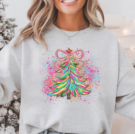 Color Blast Christmas Tree Design T-Shirt or Sweater!