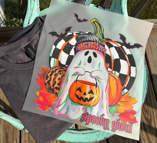 Spooky Ghoul, Gray T-Shirt! Ghosty!