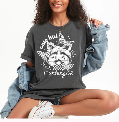 Graphic T-Shirt, Glitter Design! Cute But Unhinged Raccoon Design!