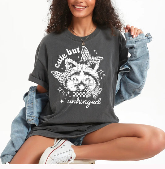 Graphic T-Shirt, Glitter Design! Cute But Unhinged Raccoon Design!