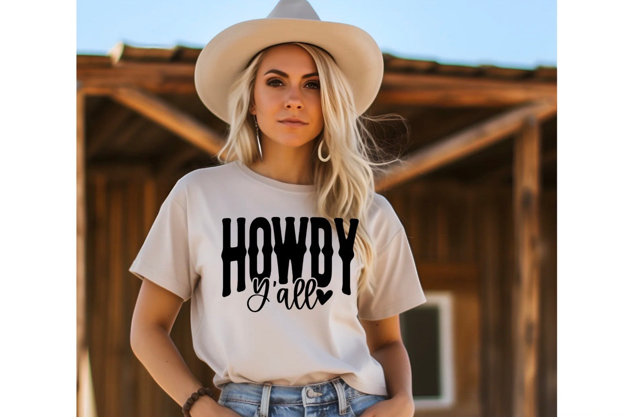 Graphic Tee| T-Shirt, Howdy Ya’ll! | Western