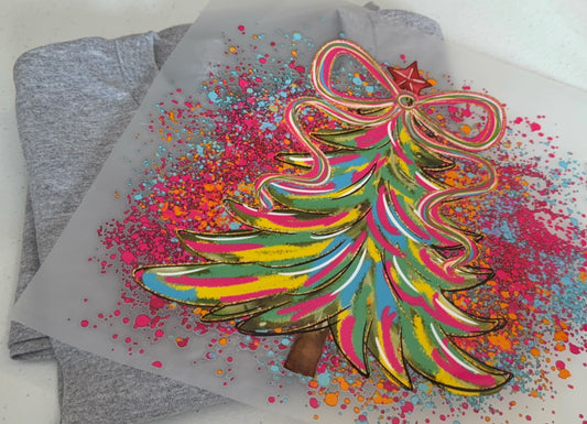 Color Blast Christmas Tree Design T-Shirt or Sweater!