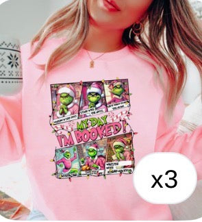 Pink -T- Shirt or Long Sleeve With Grinch | My Day Is Booked!