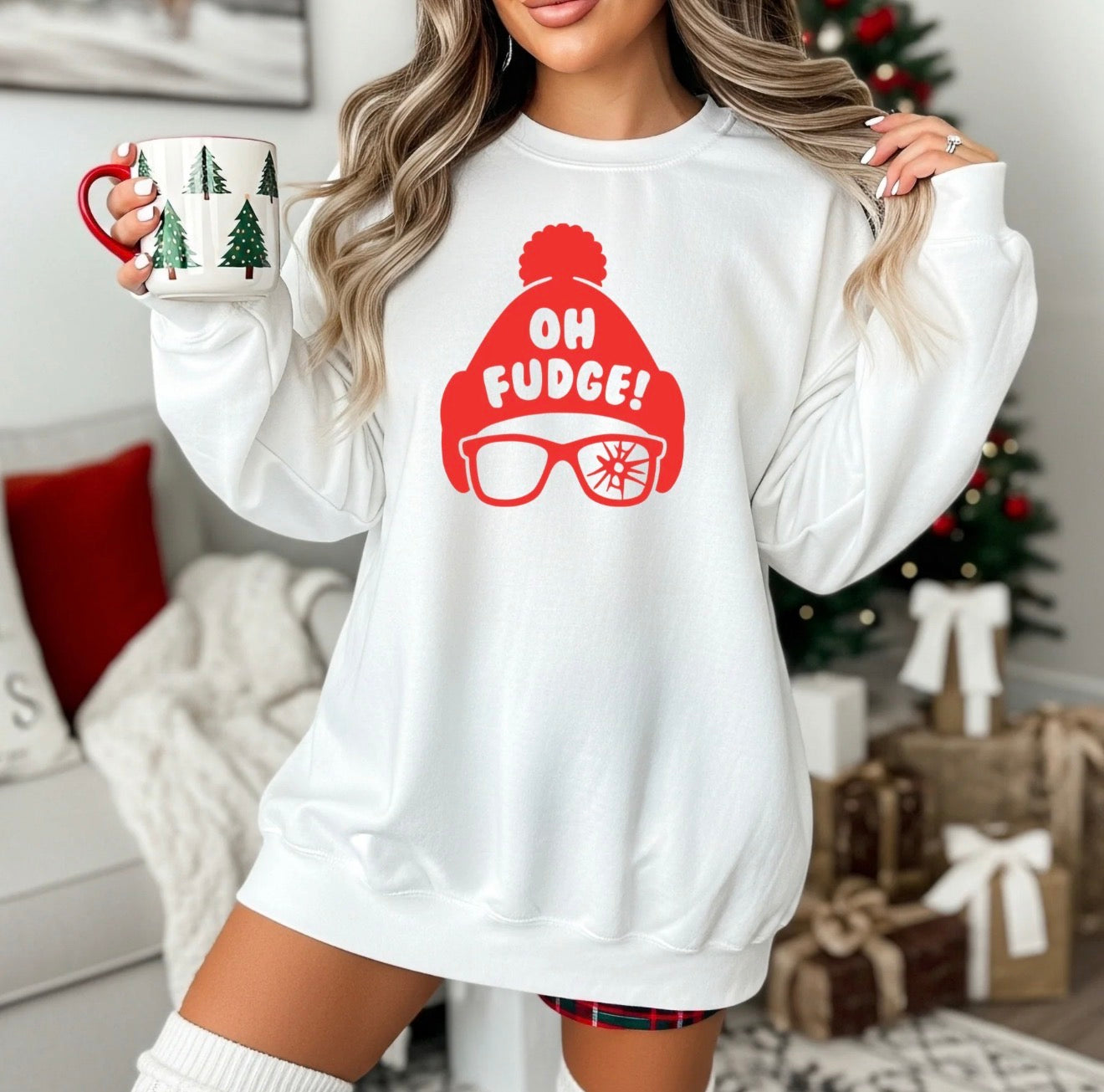 Oh Fudge - Christmas Fleece Crew Sweatshirt | Long Sleeve